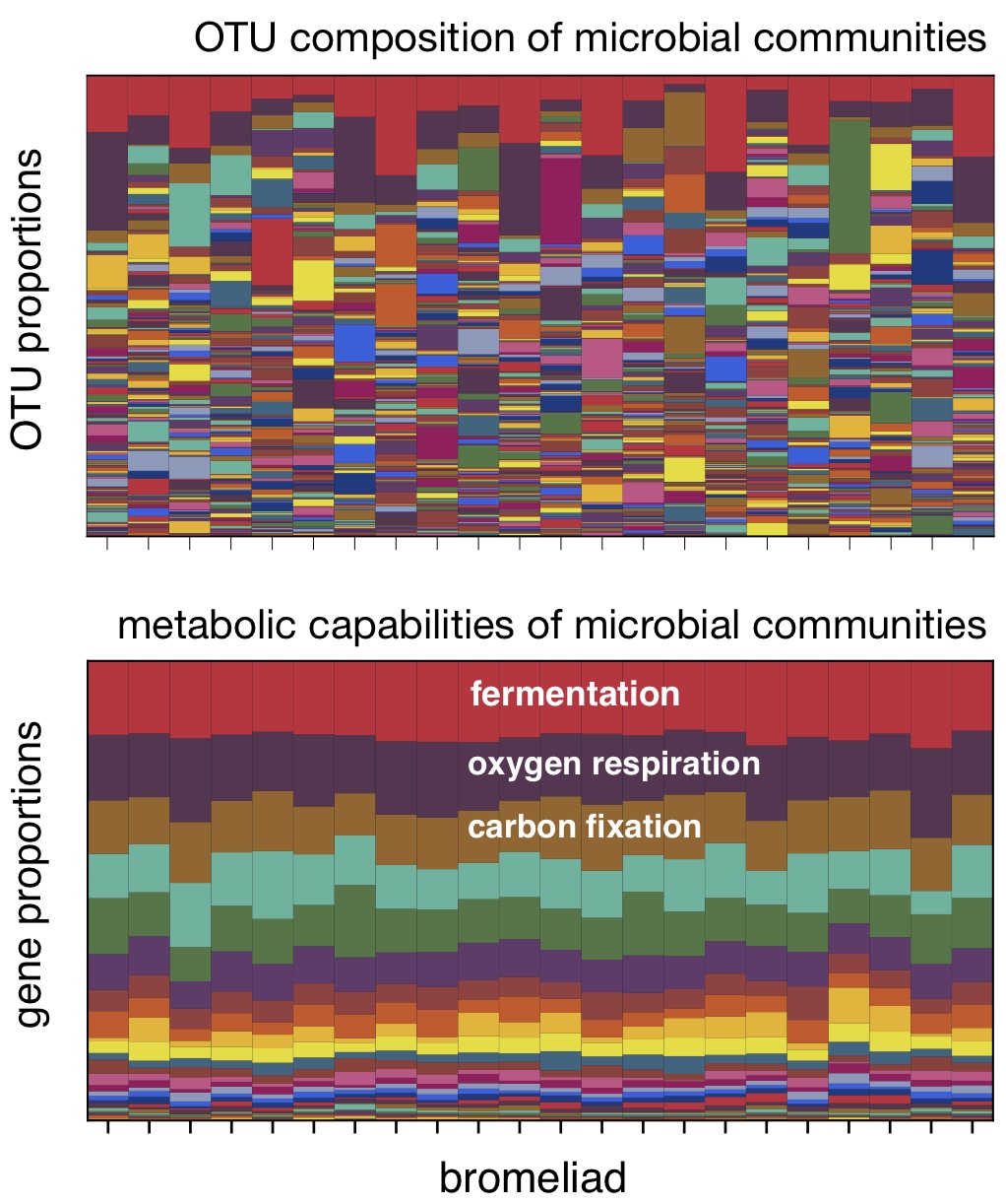 OTU composition vs metabolic capabilities